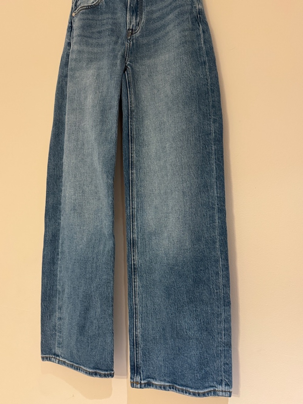Quince High-Rise Wide-Leg Jeans in Medium Blue - Picture 9 of 15